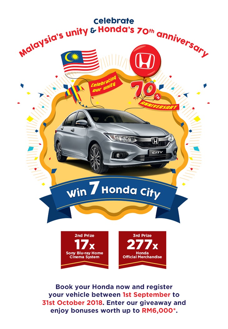 Malaysia's unity and Honda's 70th anniversary poster