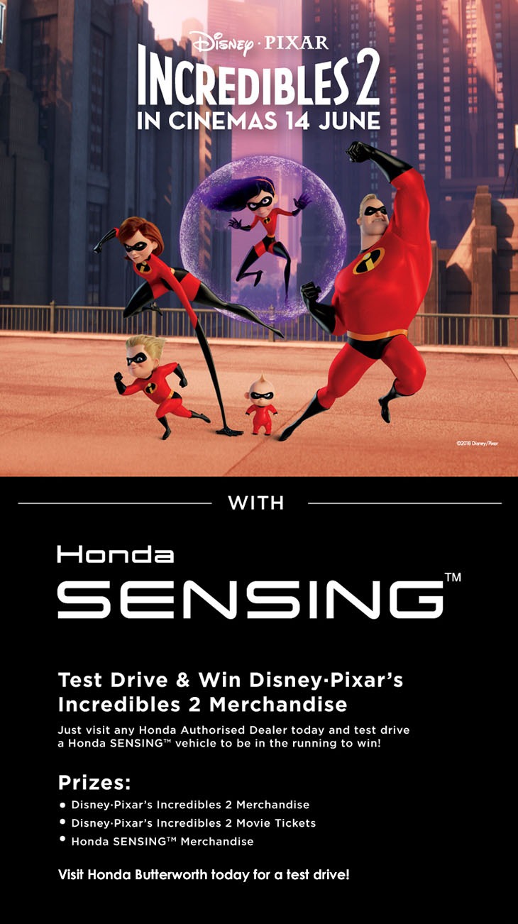 test drive and win Disney Pixar Incredibles 2